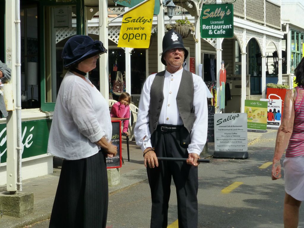 Outdoor theatre, set in the 1800s.  Russell, Bay of Islands.