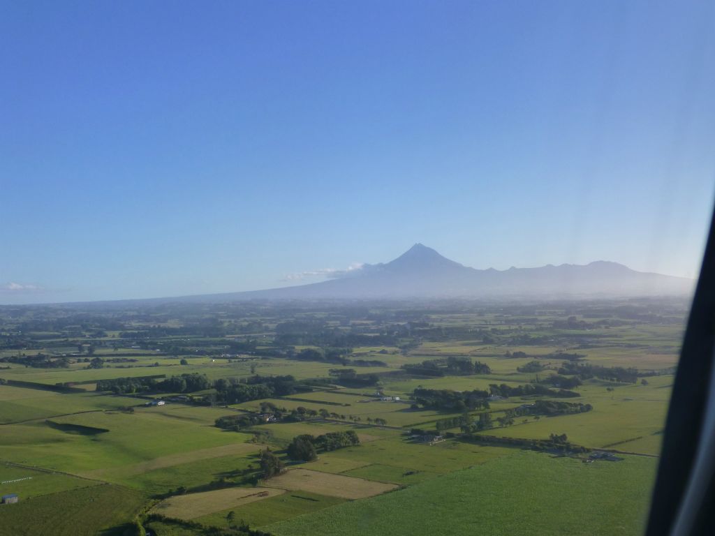 Flying into New Plymouth.