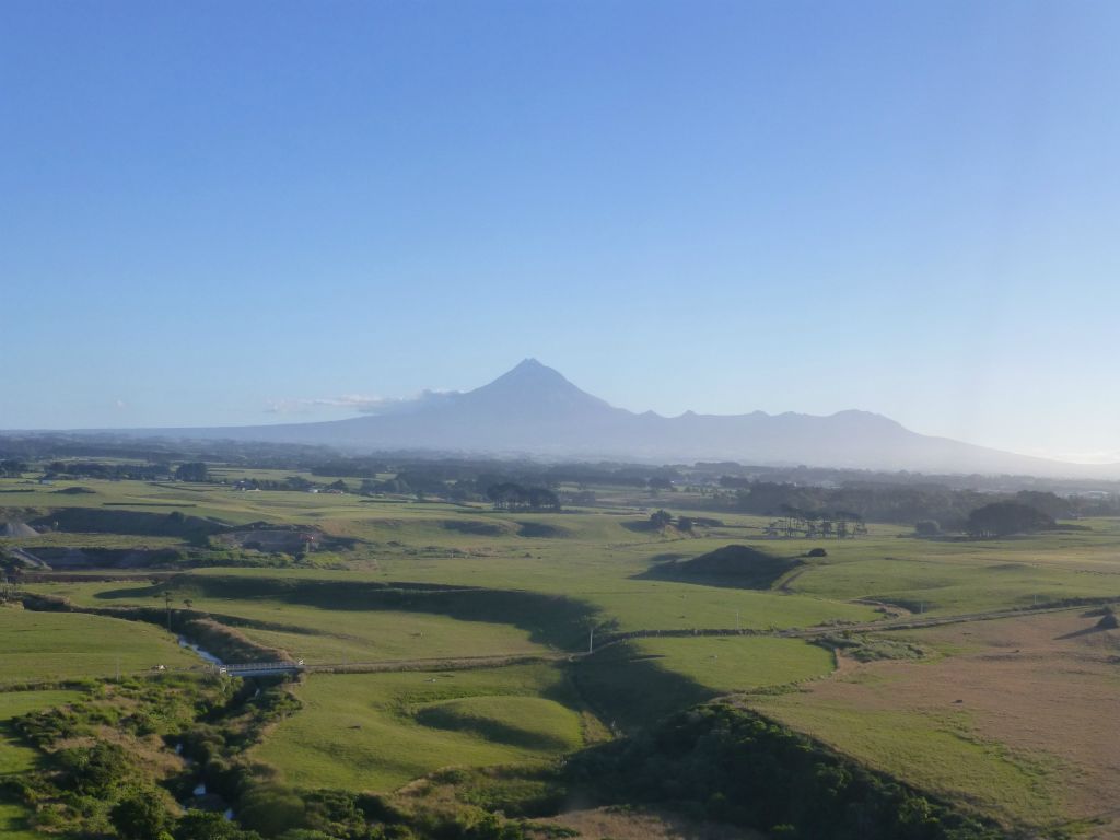 Flying into New Plymouth.